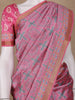 Pink Floral Designed Semi Silk Saree - Diadem