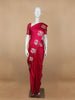 Pink Floral Designed Banarasi Silk Saree - Diadem