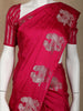 Pink Floral Designed Banarasi Silk Saree - Diadem