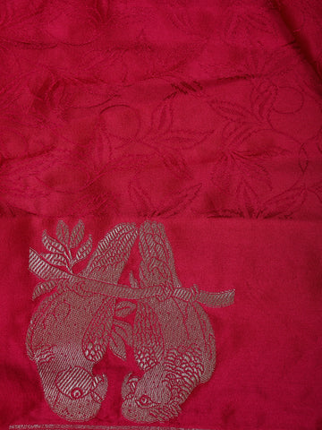 Pink Floral Designed Banarasi Silk Saree - Diadem