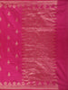 Pink Floral Designed Banarasi Silk Saree - Diadem
