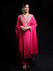 Pink Floral Designed Banarasi silk Palazzo Salwar Suit - Diadem