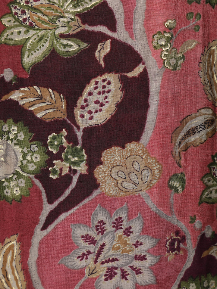 Pink Floral Designed Cotton Salwar Suit - Diadem
