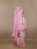 Pink Floral Designed Cotton Straight Cut Salwar Suit - Diadem