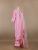 Pink Floral Designed Cotton Straight Cut Salwar Suit - Diadem