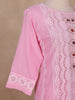 Pink Floral Designed Cotton Straight Cut Salwar Suit - Diadem