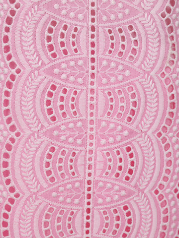 Pink Floral Designed Cotton Straight Cut Salwar Suit - Diadem