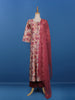 Pink Floral Designed Cotton Straight Cut Salwar Suit - Diadem