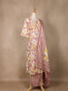 Pink Floral Designed Cotton Salwar Suit - Diadem