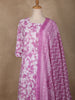 Pink Floral Designed Cotton Salwar Suit - Diadem