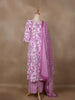 Pink Floral Designed Cotton Salwar Suit - Diadem