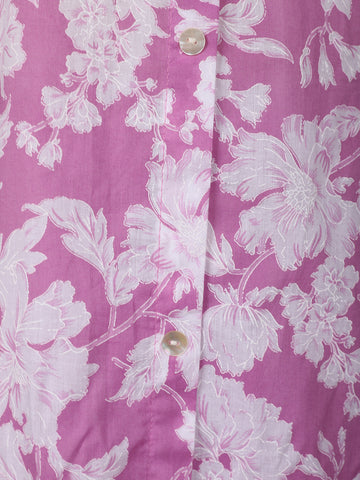 Pink Floral Designed Cotton Salwar Suit - Diadem