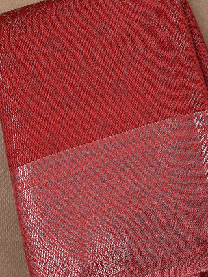 Pink Floral Designed Fancy Art Silk Saree - Diadem
