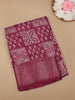 Pink Floral Designed Fancy Cotton Saree - Diadem
