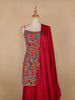 Pink Floral Designed Georgette Sharara Salwar Suit