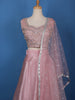 Pink Floral Designed Organza Bridesmaid Lehenga