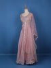 Pink Floral Designed Organza Bridesmaid Lehenga