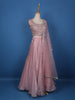 Pink Floral Designed Organza Bridesmaid Lehenga