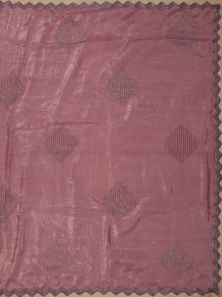 Pink Floral Designed Organza Designer Saree - Diadem