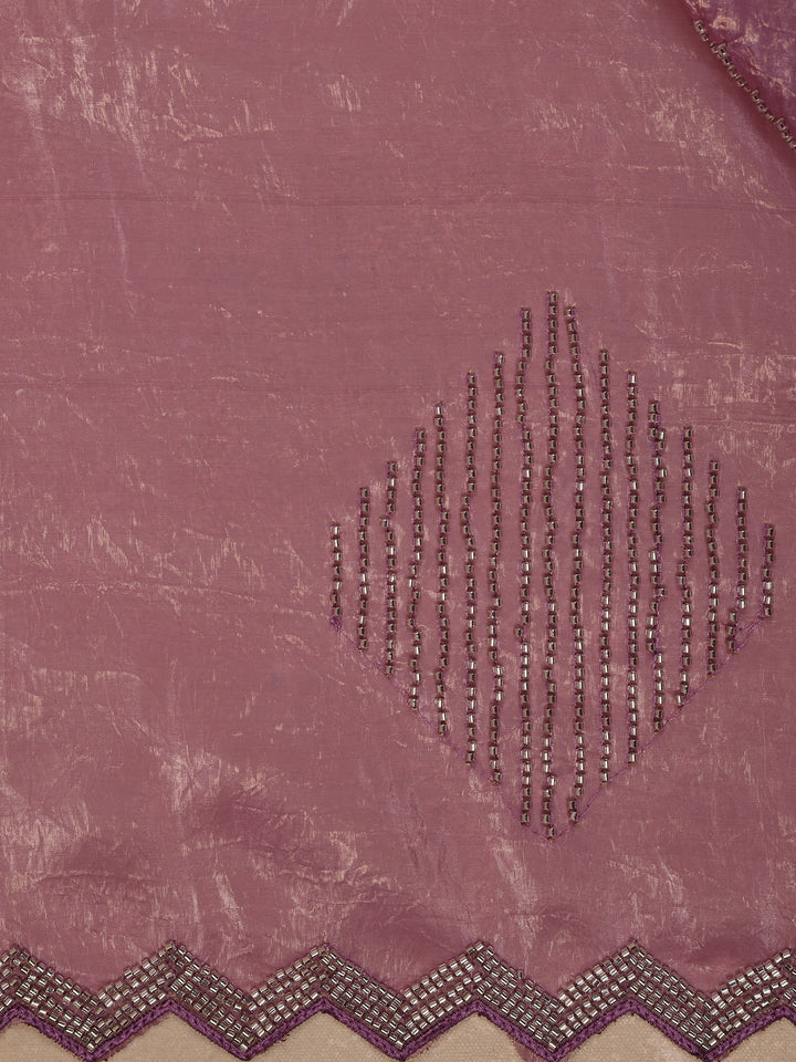 Pink Floral Designed Organza Designer Saree - Diadem