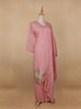 Pink Floral Designed Organza Salwar Suit - Diadem