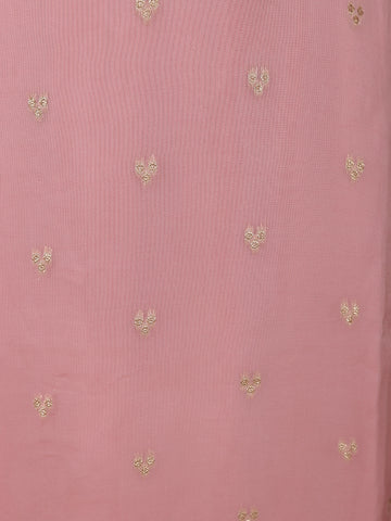 Pink Floral Designed Organza Salwar Suit - Diadem