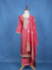 Pink Floral Embroidered Georgette Salwar Suit - Diadem