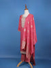 Pink Floral Embroidered Georgette Salwar Suit - Diadem