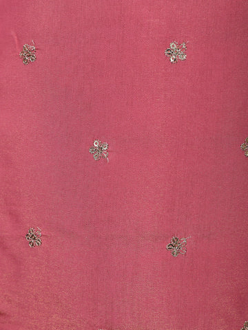 Pink Floral Embroidered Georgette Salwar Suit - Diadem