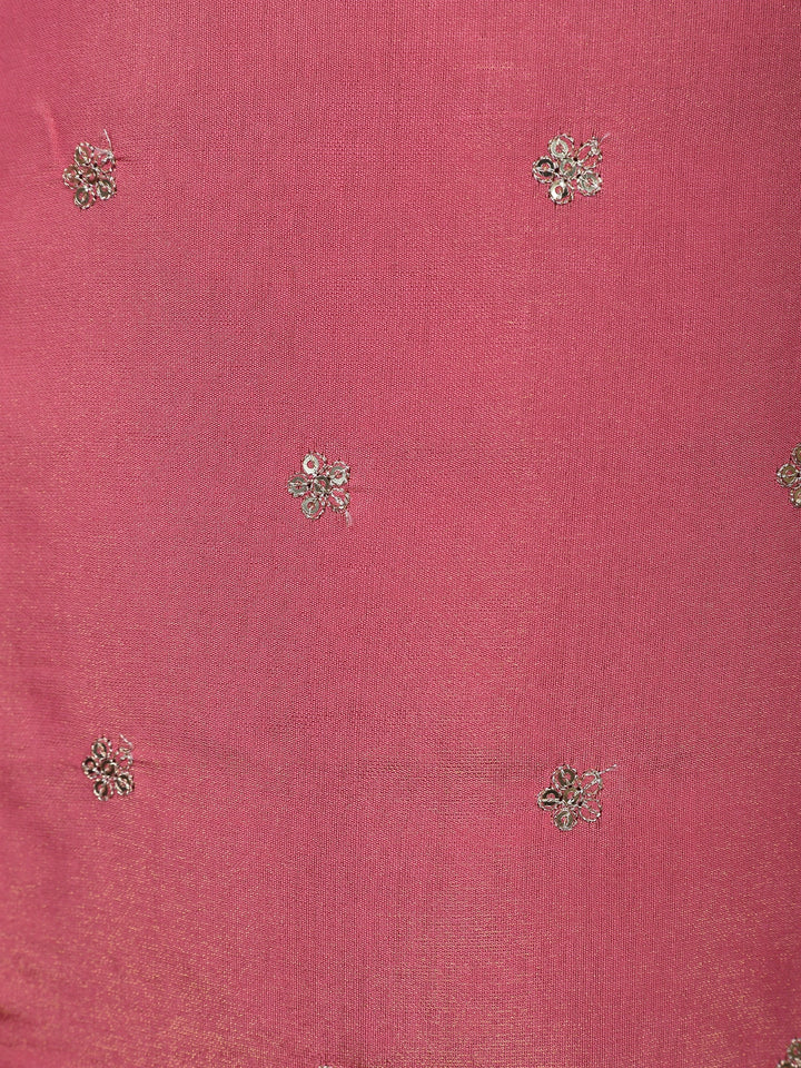 Pink Floral Embroidered Georgette Salwar Suit - Diadem