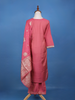 Pink Floral Embroidered Georgette Salwar Suit - Diadem