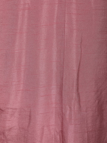 Pink Floral Designed Raw Silk Salwar Suit - Diadem