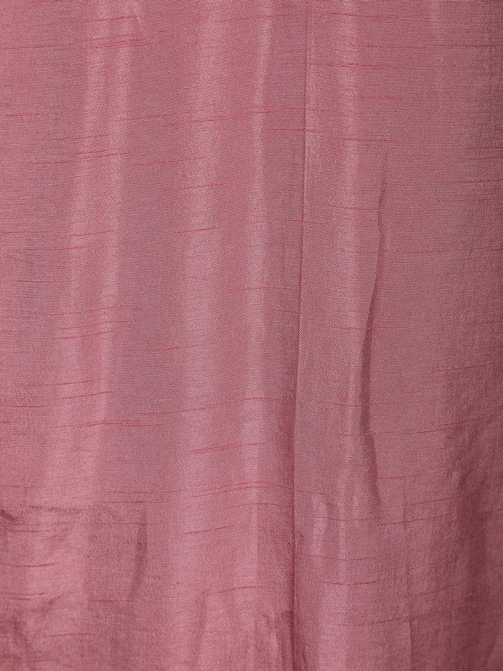Pink Floral Designed Raw Silk Salwar Suit - Diadem