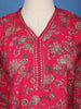 Pink Floral Designed Raw Silk Salwar Suit - Diadem