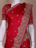 Pink Floral Designed Satin Saree - Diadem
