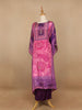 Pink Floral Designed Semi Silk Kaftan Suit