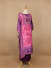 Pink Floral Designed Semi Silk Kaftan Suit