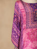 Pink Floral Designed Semi Silk Kaftan Suit