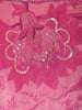 Pink Floral Designed Semi Silk Kaftan Suit