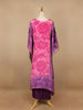 Pink Floral Designed Semi Silk Kaftan Suit