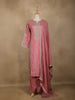 Pink Floral Designed Semi Silk Salwar Suit - Diadem