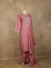 Pink Floral Designed Semi Silk Salwar Suit - Diadem