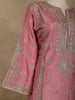Pink Floral Designed Semi Silk Salwar Suit - Diadem