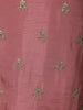 Pink Floral Designed Semi Silk Salwar Suit - Diadem