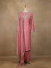 Pink Floral Designed Semi Silk Salwar Suit - Diadem