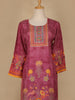 Pink Floral Designed Semi Silk Salwar Suit - Diadem