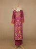 Pink Floral Designed Semi Silk Salwar Suit - Diadem