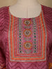 Pink Floral Designed Semi Silk Salwar Suit - Diadem