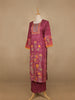 Pink Floral Designed Semi Silk Salwar Suit - Diadem