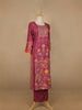 Pink Floral Designed Semi Silk Salwar Suit - Diadem